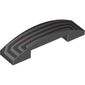 Slope Curved 4 x 1 Double with No Studs and 3 Silver Lines, Red Cracks