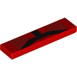 Tile 1 x 4 with Black Marking, Lines print