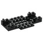 Vehicle Base 6 x 10 x 1 with Wheels Holder and 4 x 2 Recessed Center, Corner Cutouts with Smooth Underside