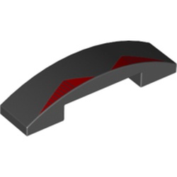 Slope Curved 4 x 1 Double with No Studs and Red Triangles print