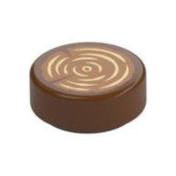Tile Round 1 x 1 with Tree Stump, Wood Log Print