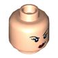 Minifig Head Cheetah, Eyebrows, Dark Pink Lips, Smirk with Raised Left Eyebrow / Angry Print