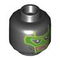 Minifig Head Green Lantern, Green Face Mask, with Nougat Mouth Hole Print