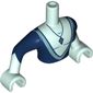 Minidoll Torso Man with Dark Blue Low Cut Shirt, Medium Blue Trim, Dark Blue Pendant