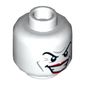 Minifig Head Joker, Eyebrows, Red Lips, Wide Smile Showing Teeth