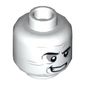 Minifig Head Metamorpho, Side Grin, Dark Bluish Gray Eye-shadow and Face Lines Print