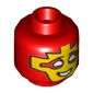 Minifig Head Mister Miracle, White Eyes, Yellow Facemask, Smile Print