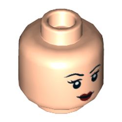 Minifig Head Wonder Woman, Eyebrows, Eyelashes, Red Lips, Annoyed / Slight Smile Print