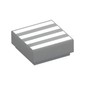 Tile 1 x 1 with White Lines/Stripes print