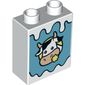 Duplo Brick 1 x 2 x 2 with Bottom Tube with Cow Print