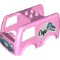 Duplo Van Body with 4 Studs on Top with Cakes and 'Cafe' Print