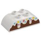 Duplo Brick 2 x 4 Curved Top with Cake with Frosting and Sprinkles Print