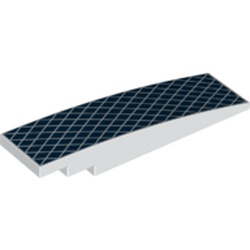 Slope Curved 8 x 2 No Studs with Dark Blue Background, White Diamond Pattern print