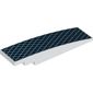 Slope Curved 8 x 2 No Studs with Dark Blue Background, White Diamond Pattern print