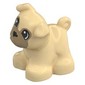 Duplo Animal Dog, Pug with Dark Tan Face and Black Nose Print