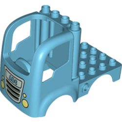 Duplo Car Body Truck 4 x 4 Flatbed with 4 Top Studs - Headlights, Grille, and 'ABC' Print