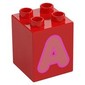 Duplo Brick 2 x 2 x 2 with Coral 'A' Print