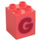 Duplo Brick 2 x 2 x 2 with Red 'G' Print