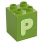 Duplo Brick 2 x 2 x 2 with 'P' Print