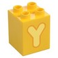 Duplo Brick 2 x 2 x 2 with Bright Light Yellow 'Y' Print