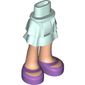 Minidoll Hips and Layered Skirt with Medium Lavender Shoes Print