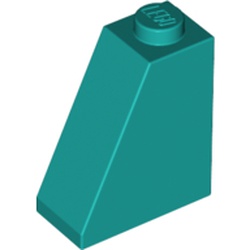 LEGO part 10060481 ROOF TILE 2X1X2 in Bright Bluish Green/ Dark Turquoise