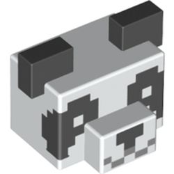 Animal Body Part, Panda Head, Pixelated Eyes, Nose, and Mouth Print