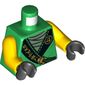 Torso Robe with Black Trim, Sand Green Undershirt Print, Yellow Arms, Black Hands, 'MANTER' version
