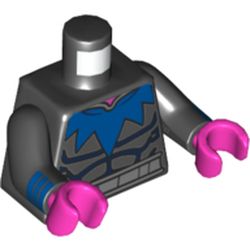 Torso Muscles, Dark Blue Pointed Collar, Silver Belt Print, Black Arms with Dark Blue Cuffs Print, Dark Pink Hands
