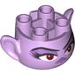 Minifig Head Special, with Ears and 4 Studs on Top, with Face with Red Eyes, Eye Shadow and Eyelashes Print (Queen Barb)
