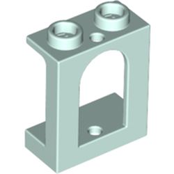 LEGO part 90195 WALL 1X2X2 W. BOWED SLIT in Aqua/ Light Aqua