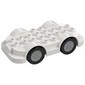 Duplo Car Base 4 x 8 with Four Black Wheels and Silver Hubs