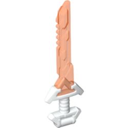 Weapon Sword with Angular Wide Hilt and Angular Blade Trans-Neon Orange Pattern