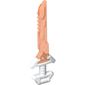 Weapon Sword with Angular Wide Hilt and Angular Blade Trans-Neon Orange Pattern