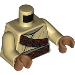Torso Robe, Reddish Brown Belt and Shoulder Strap with Pouches Print, Tan Arms, Medium Nougat Hands