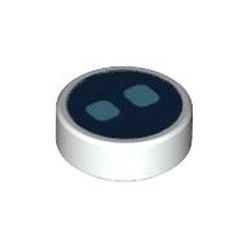 Tile Round 1 x 1 with Black Circle and 2 Medium Blue Circles print