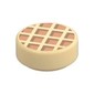 Tile Round 1 x 1 with Waffle, Dark Orange Edges print