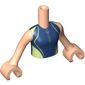 Minidoll Torso Girl Dark Blue/Yellowish Green Wet-suit, Zipper