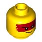 Minifig Head Kai, Res Paint Mask, Scar on Right, Lopsided Smile Print
