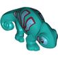 Animal, Chameleon with Azure Eye Patches and Azure and Dark Red Stripes Print