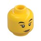 Minifig Head Daisy Kaboom / Cece, Eyebrows, Peach Lips and Closed Mouth Smirk / Black Mask Print
