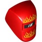 Headwear Accessory Welding Mask with Visor, White Reflection, Yellow/Orange Flames print