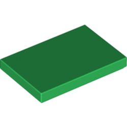 LEGO part 26603 Tile 2 x 3 in Dark Green/ Green