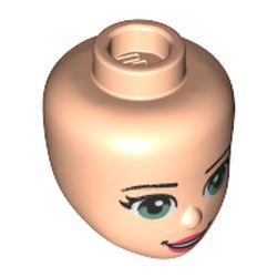 Minidoll Head Sand Green Eyes, Pink Lips