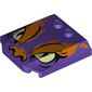Slope Curved 4 x 4 x 2/3 Triple Curved with 2 Studs and Eyes, Orange Nose and Eyebrows Print