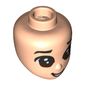 Minidoll Head Reddish Brown Eyes, Open Mouth