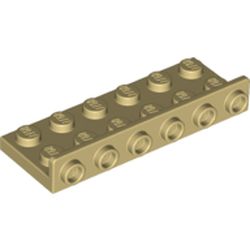 LEGO part 10064570 PLATE 2X6, W/1.5 PLATE 1X6, UPWARDS in Brick Yellow/ Tan