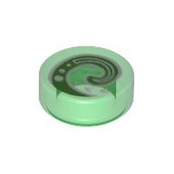 Tile Round 1 x 1 with Moana Koru Symbol print