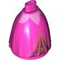 Minidoll Skirt Full with No Hips or Feet and Dark Purple Under Dress, Gold Decorations, Pink Top