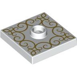 Plate Special 2 x 2 with Center Stud (Jumper) with Gold Decorations print